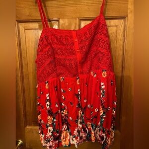 Torrid Crochet Floral Peplum Top Size 3